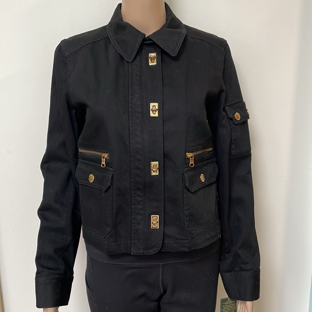 NWT Lauren Jeans Co Ralph Lauren Black Denim Manhattan Jacket